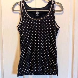 3/$20 Starry lace trimmed ribbed tank